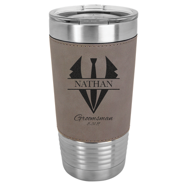 Personalized 20oz Leatherette Groomsmen Tumbler Gift